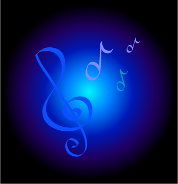 music notes with blue background